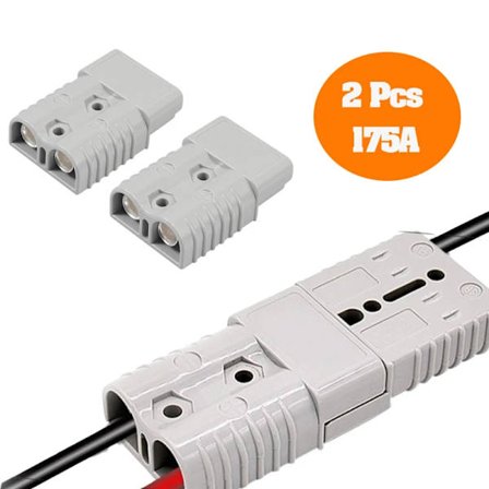 2 stk. 1/0 AWG 175A 600V AC/DC elektroverktøy for Anderson-pluggkontakter Hurtigkoblingssett Elektrisk bilbatteriplugg
