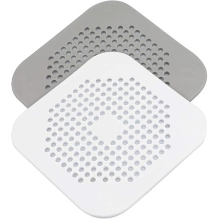 Afløbshårfanger 2-pak, bruse-/badekar afløbssi, silikone