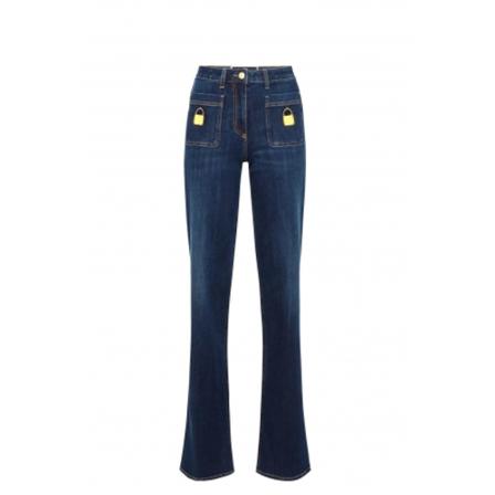 Elisabetta Franchi - Flare Jeans - Blå - Dam - Storlek: W27, Dam, Storlek: W27