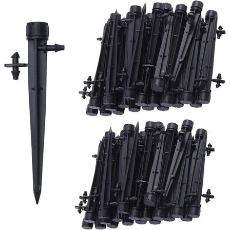 100 st Micro Drip Bevattning Sprinkler, 360 Grader 8 Hål Vattenflöde Bevattning Emittrar för 1/4 (4-7mm) Rör, för Trädgårdsdroppbevattningssystem,Bl