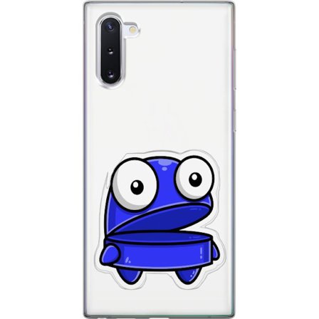Kompatibel Mobilcover til Samsung Samsung Galaxy Note10 Blå tegneseriefigur med åbent udtryk og store øjne i sjov illustration