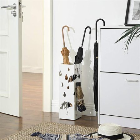 Paraplystativ i metall - Hvit