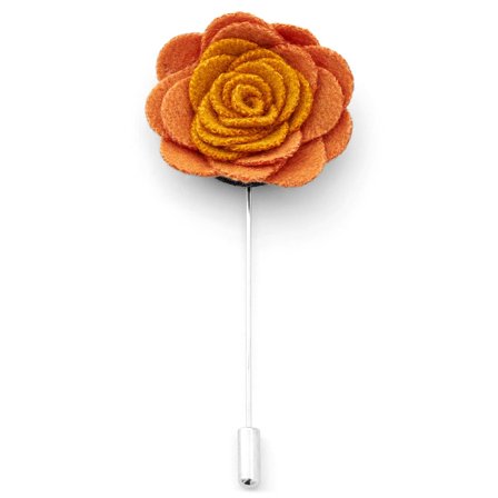 Boutonnière à fleur douce jaune et orange pour hommes - Broches en forme de fleur