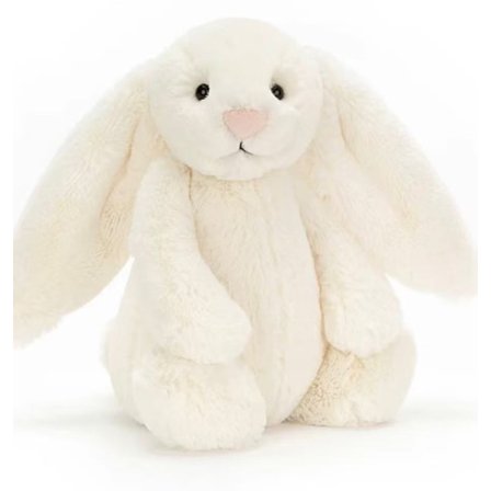 Jellycat Blyg Kanin Plyschleksak, Kul och Nöje - 34cm Kaninleksak, Godnattvän Present till Flickor Pojkar Barn Kvinnor, Vit