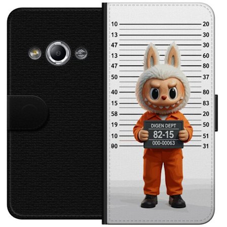 Yhteensopiva Lompakkokotelo Samsung Galaxy Xcover 3 Söpö piirretty pupuhahmo vankilavaatteissa ja vankinumerolla taustana mittamerkinnät
