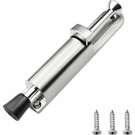 Dørstopper med håndtag, fjederbelastet dørstopper, metal dørstopper med fodbetjening til at holde døren stabil med skruer