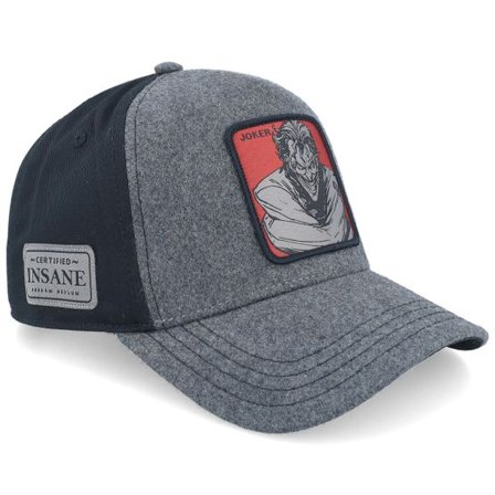 Capslab - Svart adjustable Keps - Dc Comics Joker Black/Grey Premium A-Frame Trucker @ Hatstore
