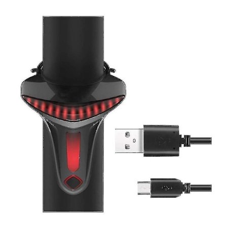 T Typ Bakcykellampor Intelligent Induktionsbroms Led Bakljus Säkerhetsvarning USB Uppladdningsbar Baklampa Vattentät Cykel Bakljus
