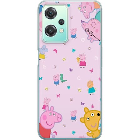 Kompatibelt Mobildeksel til OnePlus Nord CE 2 Lite 5G Peppa Gris med en baby i armene, mamma gris motiv i fargerik og myk barneillustrasjon med hjerte