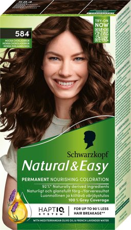 Schwarzkopf Natural & Easy Hårfarve 584 Mokka Chokoladebrun, Hår, Hårfarve, Permanent Hårfarve
