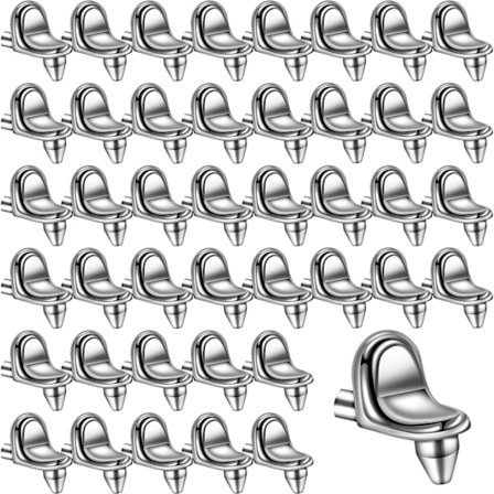 Hyldebærer Stift Rustfrit Stål Stiftfæster 5MM Hyldestift til Bogreol Køkkenskab Skab Glashylder Støtte, Pakke med