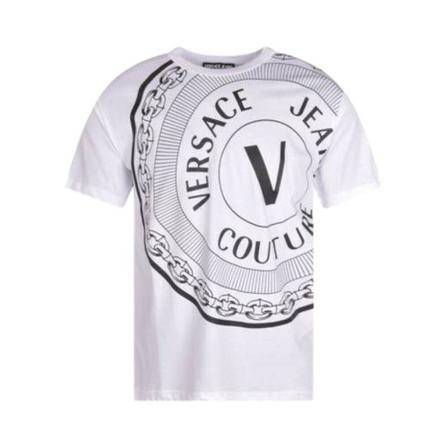 Versace Black Maxilogo White T -shirt Hvid, Herre T-shirts