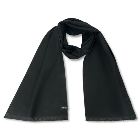 Metro | Écharpe de costume en tissu mélangé uni noir pour hommes - Écharpes hivernales - pour Hommes - Lucleon