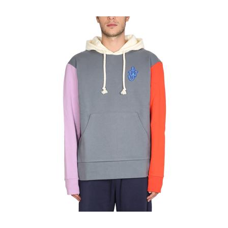 JW Anderson Color Block Sweatshirt Grå, Herre Hættetrøjer, Størrelse: M