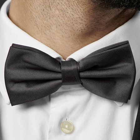 XL Basic Black Pre-Tied Bow Tie for Men - Pre-tied bow ties