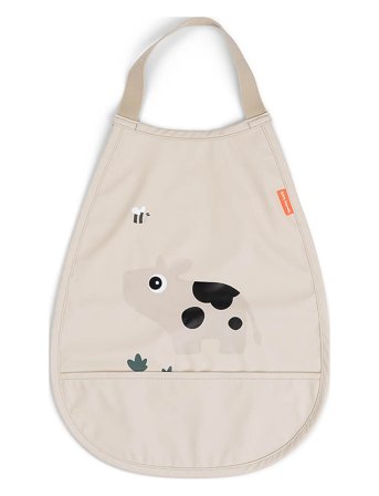Done by Deer Pull-Over Bib Tiny Farm Sand - Beige - 35X 26.5CM