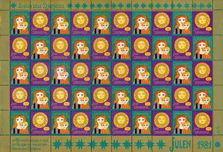 Danmark - Julemærkeark 1981 - Foldet