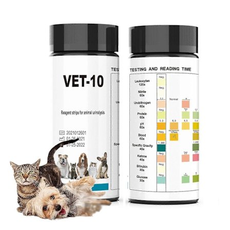 Teststrimler til kæledyrsurin, 100 urinanalyseparameter tests kompatible med hunde, katte, dyrlæger, nøjagtig test kompatibel med V