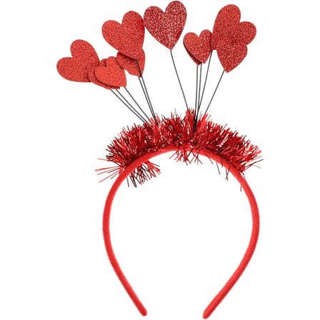 Hjerte Hårbøjle til Kvinder Piger, Rødt Glitter Hjertehår, Valentinsdag Hårtilbehør Dekoration, Delikat Fest Hårpynt