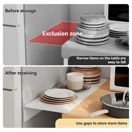 Køleskab Sideforlængerplade Uden Hulning Magnetisk Absorption Bordhylde Magnetisk Absorption 40x20cm Hvid