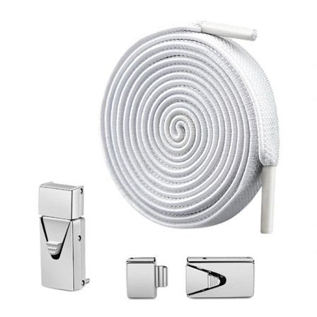 Presslås Snørebånd Hurtige uden at binde Snørebånd HVIDE hvide[XJ]