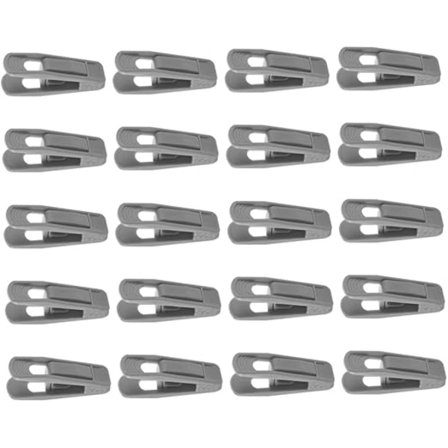 12-pakning klesklyper i fløyel (grå), tykk bukseklype, flocket