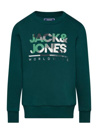 Jjluke Sweat Crew Neck Jnr Tops Sweatshirts & Hoodies Sweatshirts Green Jack & J S