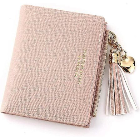 Rosa Pung til Kvinder Lille Kompakt Tofoldet Pung, RFID-Pung Kreditkortholder Mini Tofoldet Lomme Pung