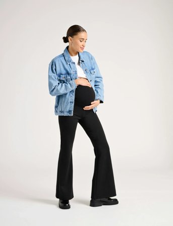 Only Maternity Olmfever Stretch Flaired Pants Jrs Noos - Black - S