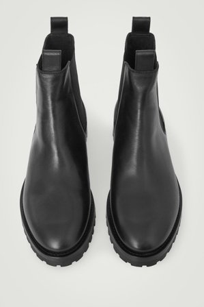 COS Men's Stivaletti Chelsea In Pelle in Nero