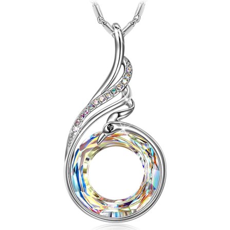 Halskædegaver til kvinder, Kvinder vedhæng Halskæde Smykker, Krystaller fra Østrig, Jubilæums fødselsdagsgaver til hende, Gaveæske