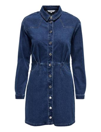 Onlfleur Ls Button Dnm Dress Qyt Navy ONLY