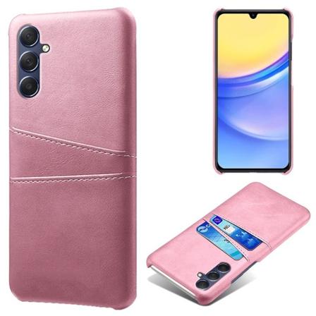SKALO Samsung A15 5G PU-nahkainen Suojakuori Lompakolla - Ruusuk Pink gold