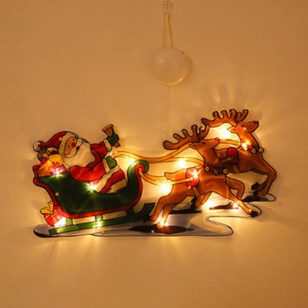 Juletræ 10 LED Silhuet Lys Vindue Hjem Fest Ophæng, ZQKLA