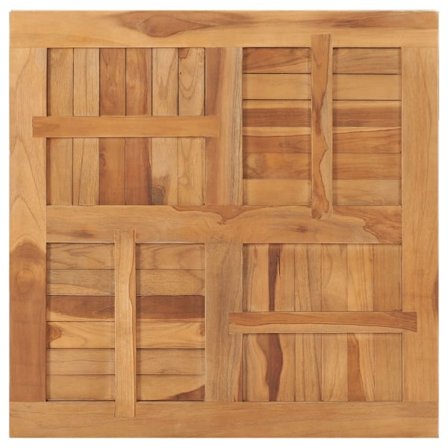 vidaXL Bordsskiva massiv teak fyrkantig 80x80x2,5 cm