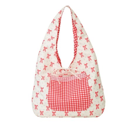 Stor blomstret taske til kvinder, dual-use håndtaske til pendling, enkel og stilfuld kontrastfarvet armhule taske