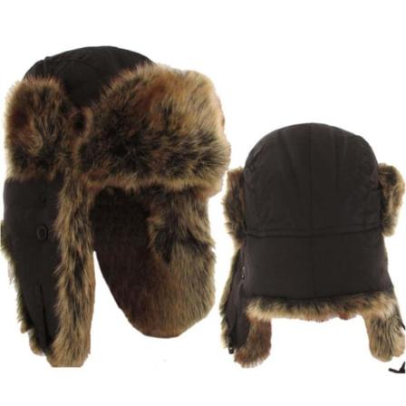 L/xl 59-60cm Supervarm Svart Fodrad Tundra Pilot Mössa Svart