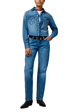 Wrangler Low Rise Cowboy Jeans Dam Blå W28/L32