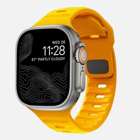 Sportband för Apple Watch Ultra 9 8 7 6 SE 5 Mjuk silikon Lättviktsarmbandsrem för iWatch 38MM 40MM 42MM 44MM 45MM 49MM Racing Yellow 38 or 40 or 41mm