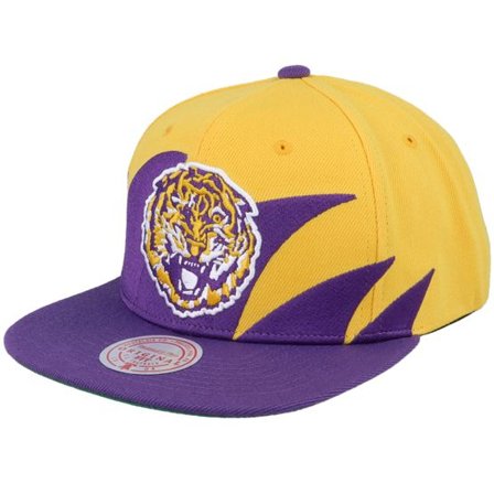 Mitchell & Ness - College Lila snapback Keps - Louisiana State University Sharktooth Yellow/Purple Snapback @ Hatstore