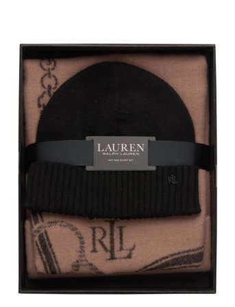 Lauren Ralph Lauren | Belting-Motif Scarf & Beanie Gift Set | ONE SIZE