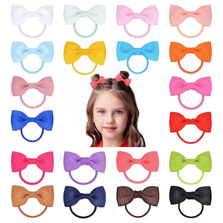 Dww - 20 stk ensfargede hårstrikk for barn - tilfeldige farger, barnas hårtilbehør, små hårtilbehør for barn