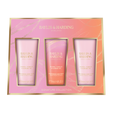 Baylis & Harding Jojoba, Vanilla & Almond Oil Hand Cream Trio Gift Set, 1 sett
