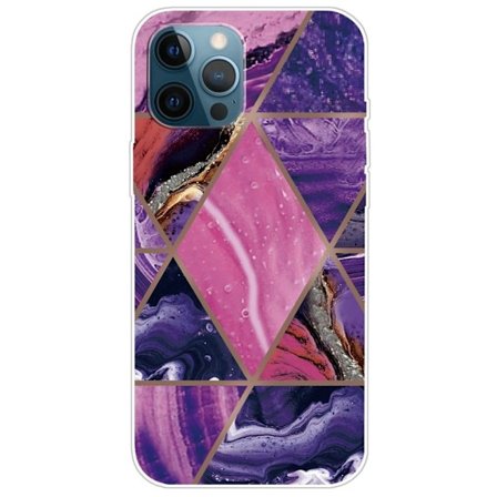 Marmormotiv iPhone 14 Pro Max skal - Lila Och Rosa Marmor