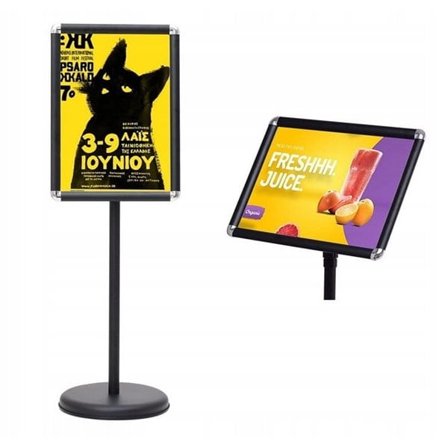 Korkeussäädettävä tiedotusteline A3 - Musta