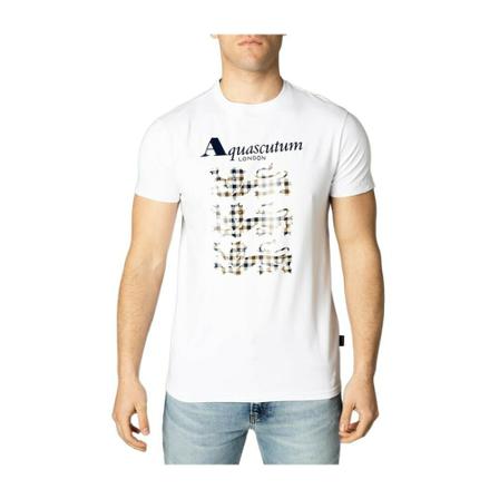 Aquascutum T-shirt print vit, Herr, Herr, Storlek: S