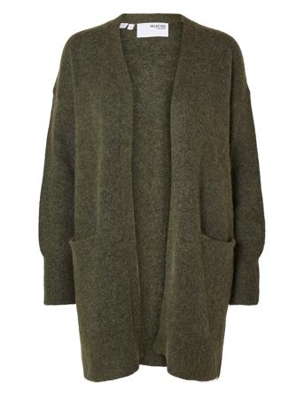 Slflulu New Ls Knit Long Cardigan B Noos Green Selected Femme