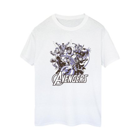 Avengers Dam/Dam Grupp Boyfriend T-Shirt 5XL Vit