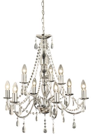 Aneta Lighting CHATEAU takkrone 9-arm, krom, 9x40W E14