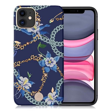 Kingxbar iPhone 11 lyxigt Swarovski-fodral - Blå